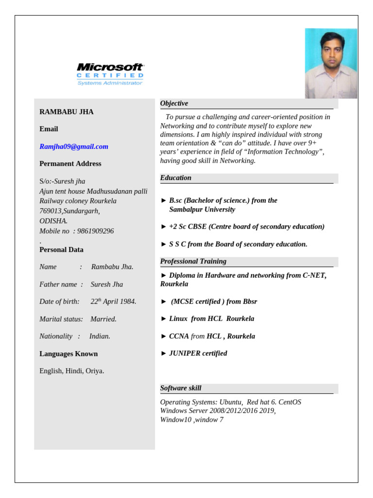 Networking Professional Resume Summary | PDF | Hyper V | Computer ...