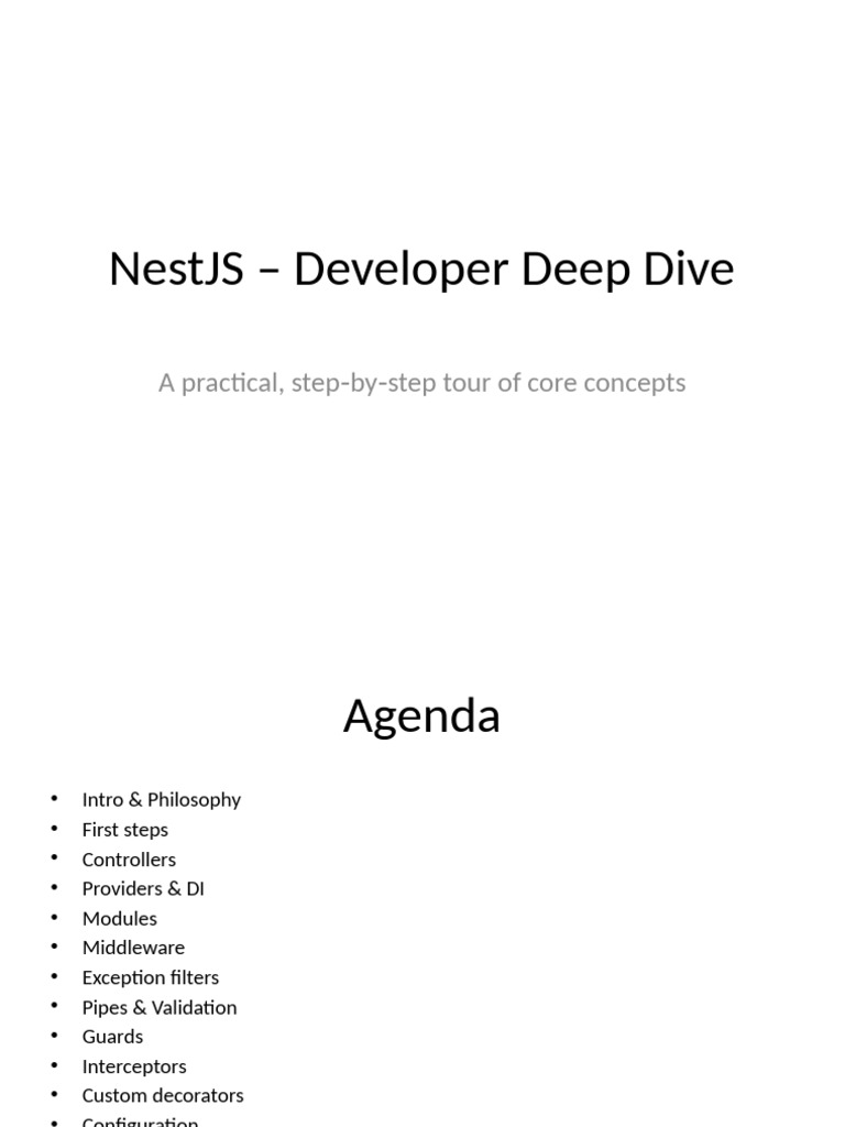 NestJS Developer Guide: Core Concepts | PDF | Information Technology ...