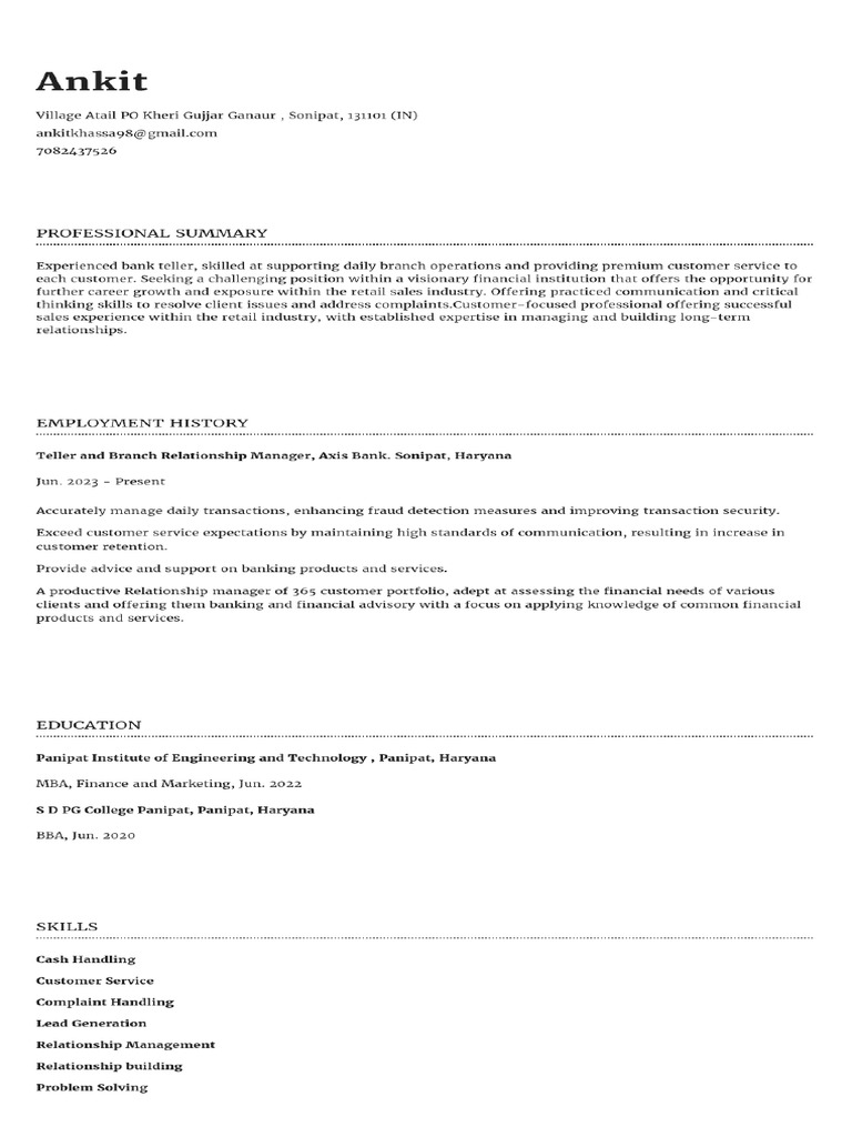 Ankit Resume | PDF