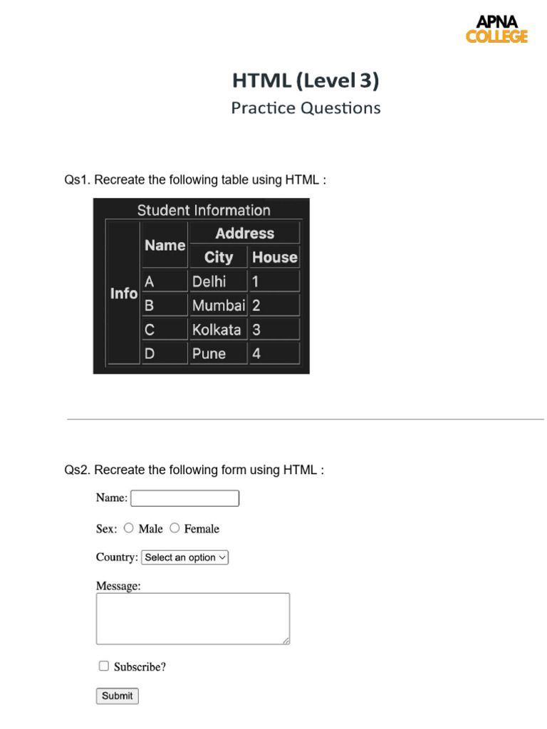 HTML Level 3 (QS) | PDF