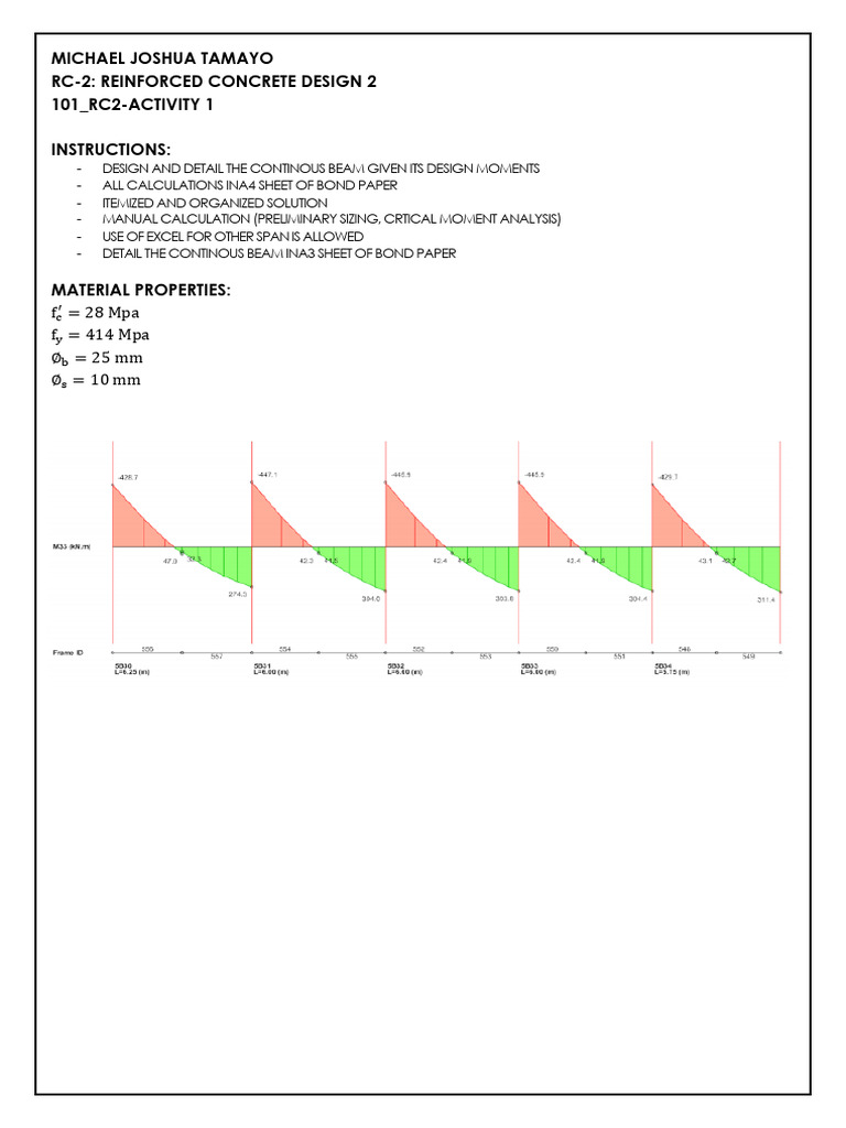 Continuous Beam Design Calculations | PDF | Concrete | Composite Material