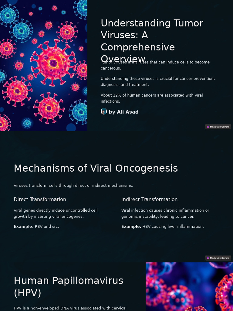 Understanding Tumor Viruses A Comprehensive Overview | PDF | Virus | Cancer