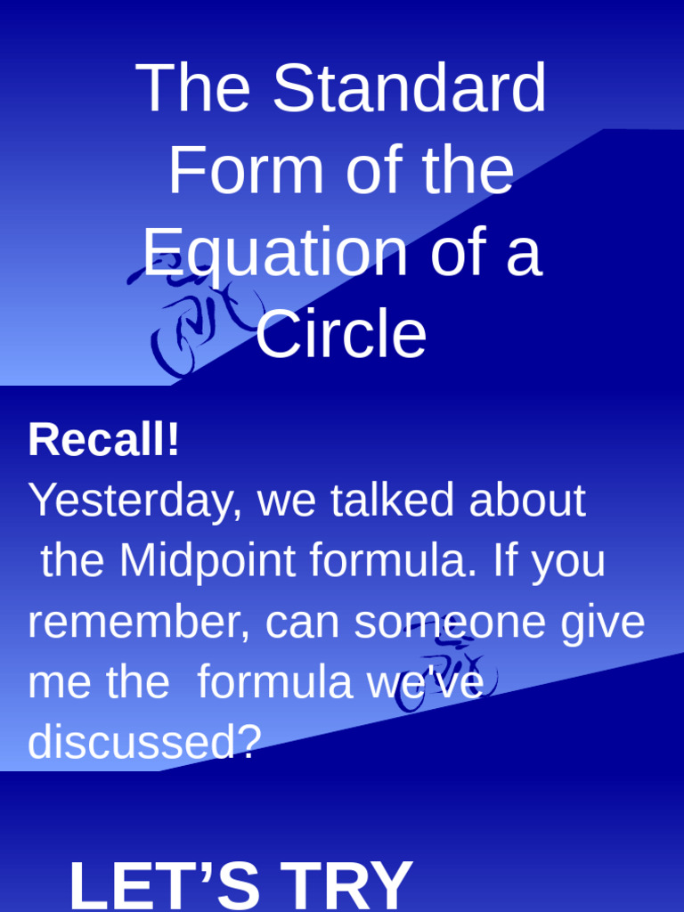 The Standard Form of The Equation of A Circle | PDF