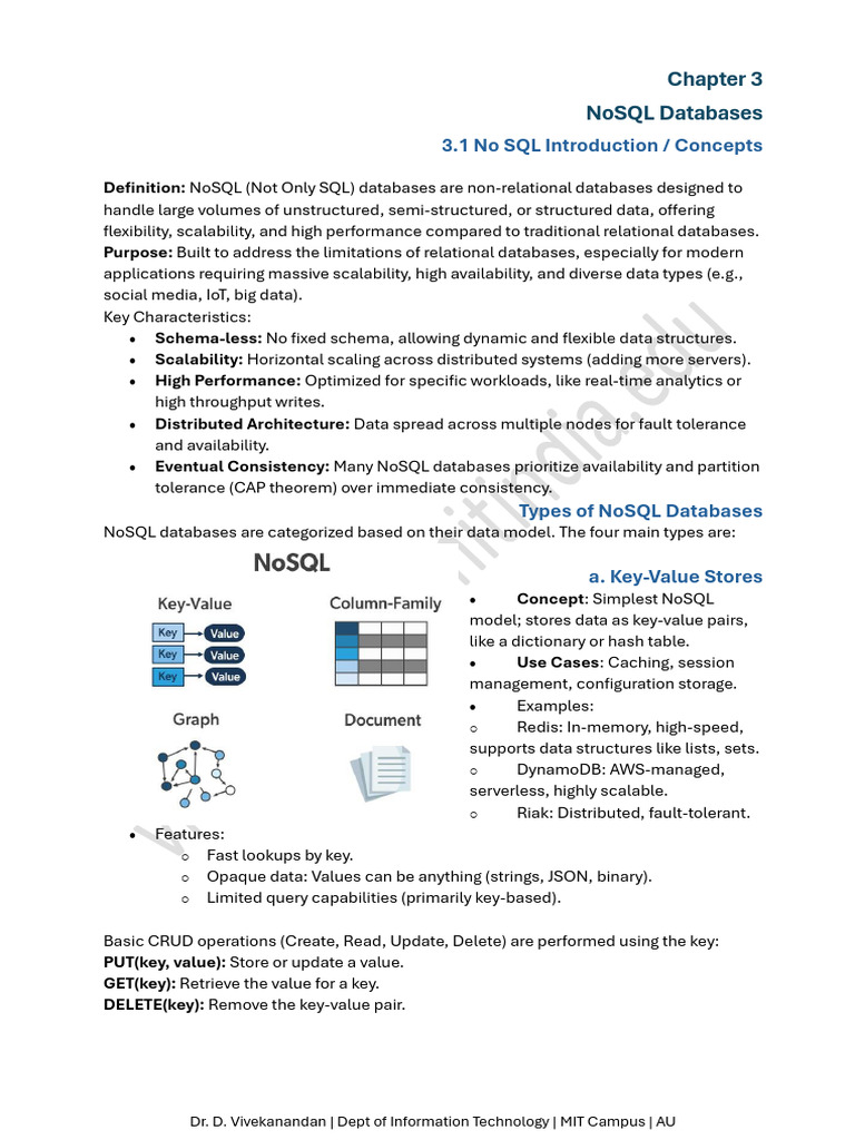 NoSQL Databases: Types and Concepts | PDF | No Sql | Database Index