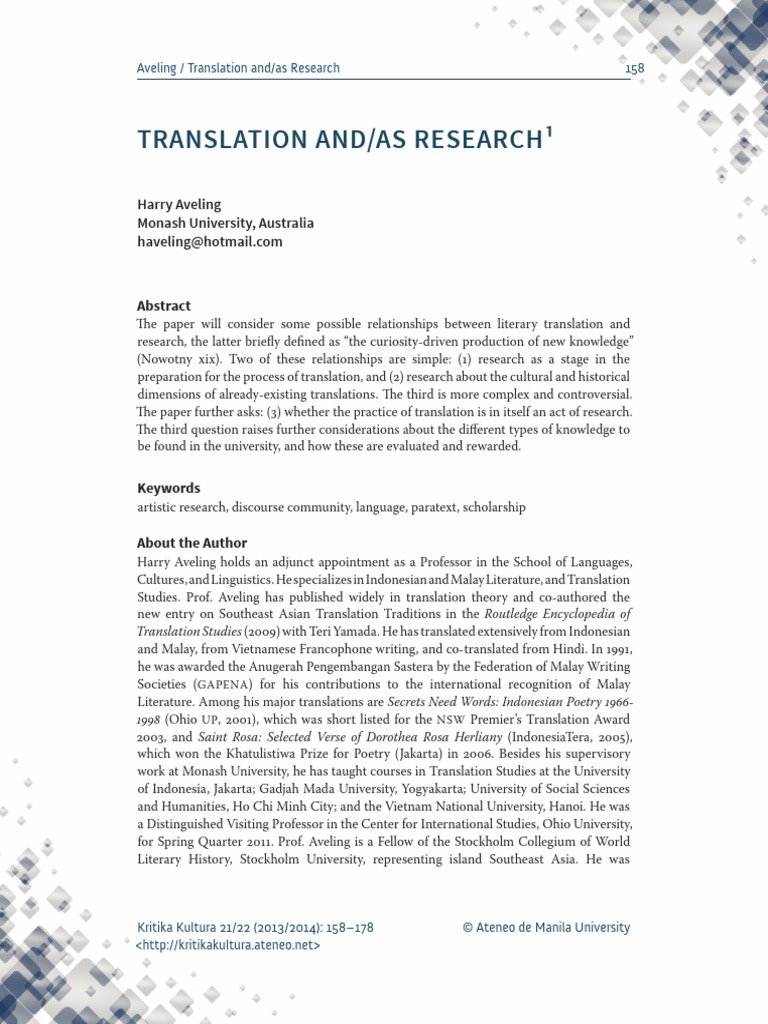 Translation's Role in Research Insights | PDF | Translations | Theory