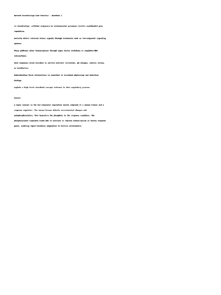 Harvard Microbiology Exam Questions | PDF