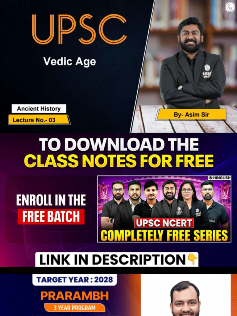 Complete Vedic Age - Ancient History - Free UPSC NCERT - Lecture - 3 ...