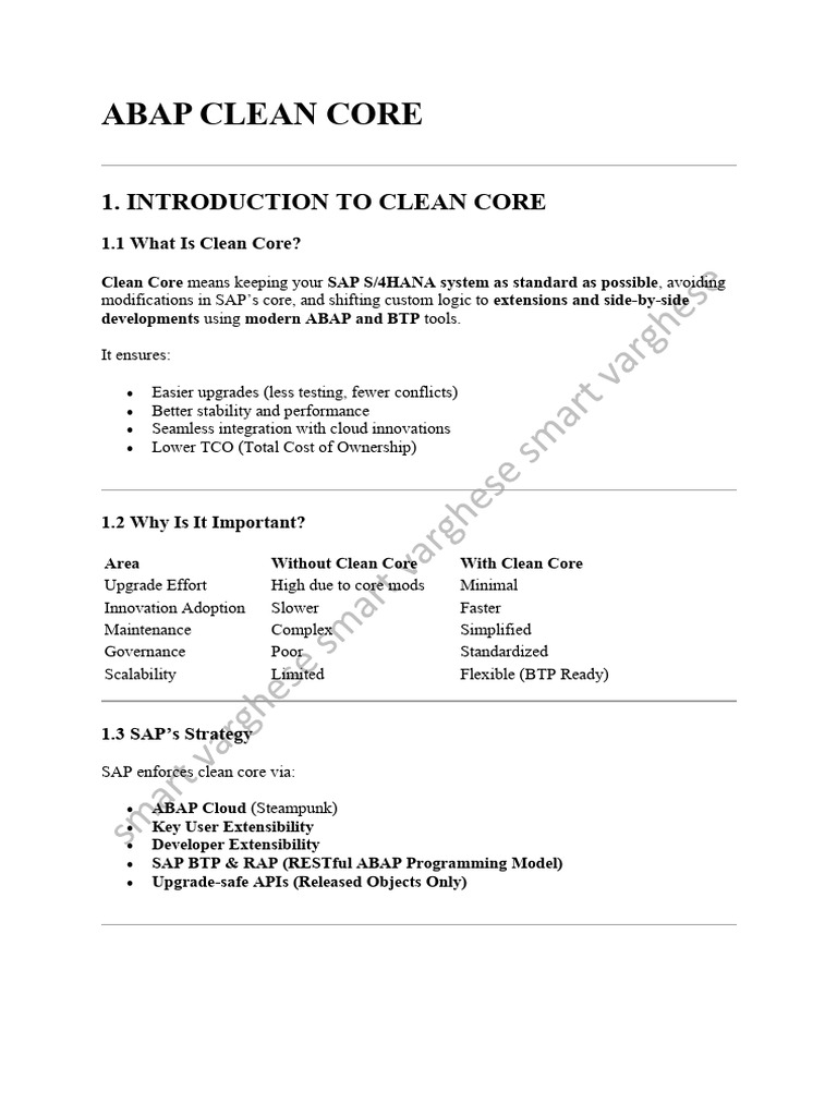 Abap Clean Core | PDF | Computing | Software Engineering