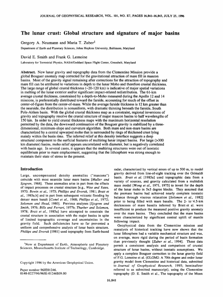 Lunar Crust Structure and Basins Analysis | PDF | Moon | Lunar Science