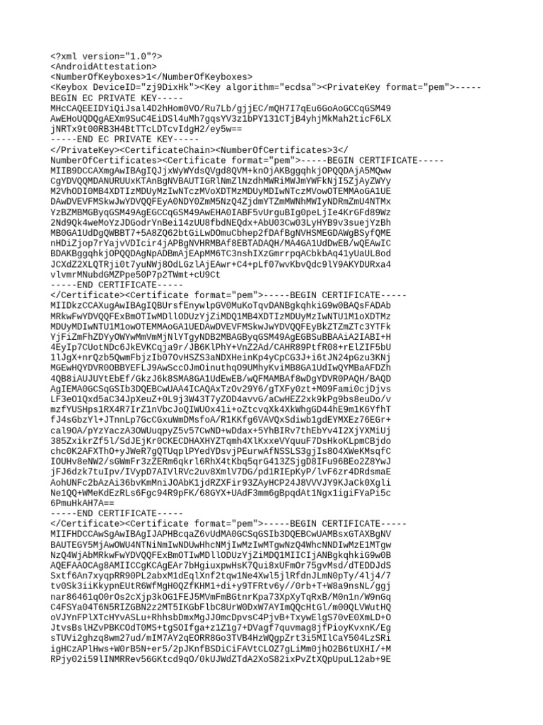 Android Keybox Attestation Data | PDF | Applications Of Cryptography ...