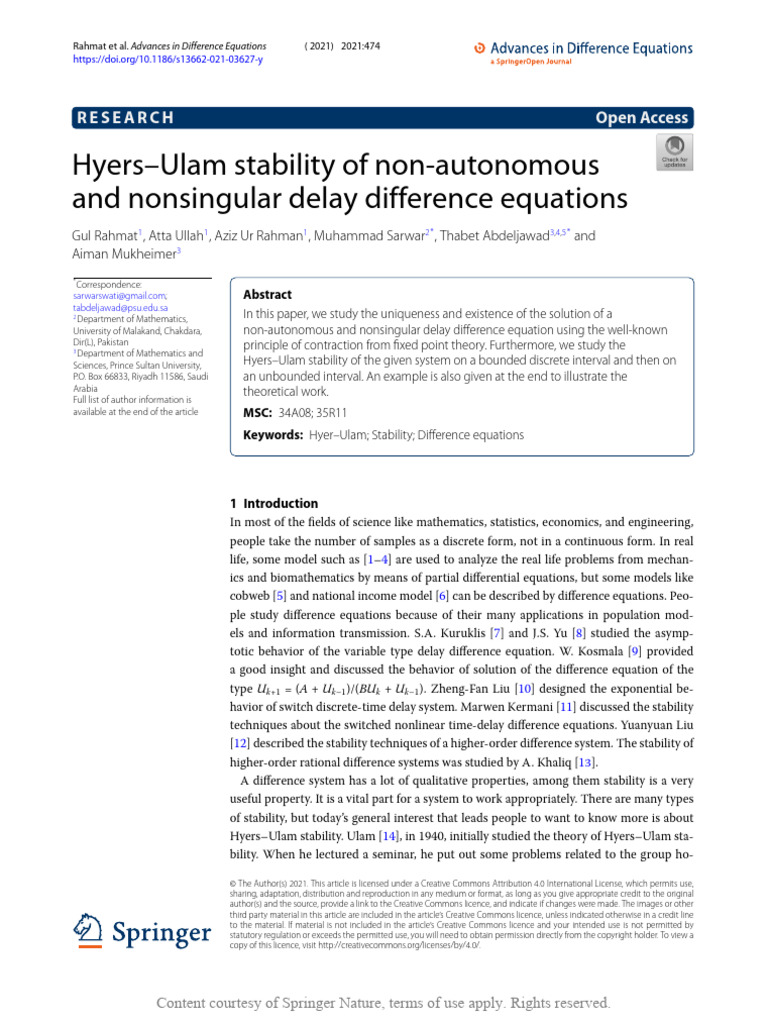 Hyers-Ulam Stability in Delay Equations | PDF | Mathematics ...