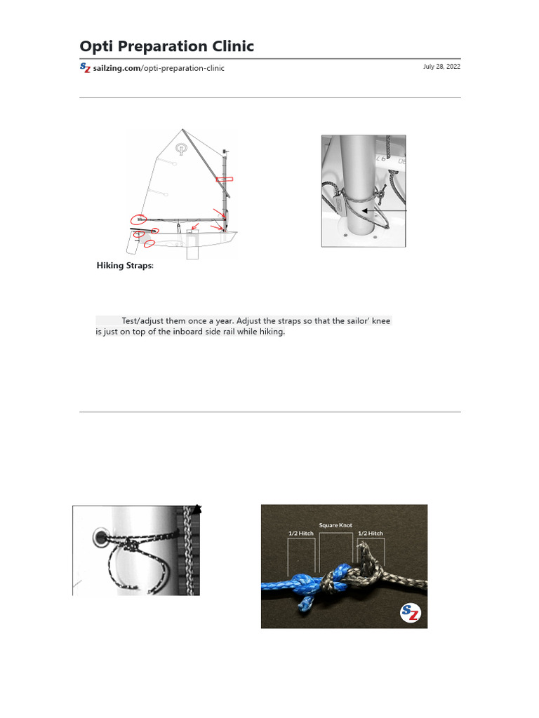 Optimist Sail Rigging Guide | PDF | Ships | Watercraft