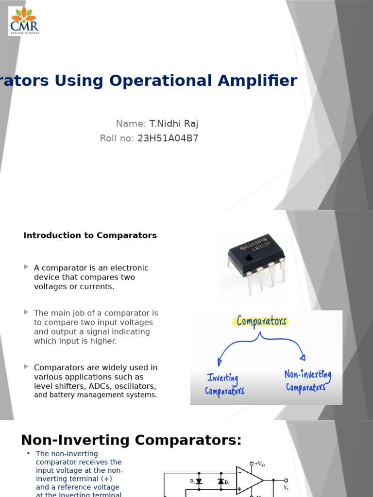 Comparator Op-Amp Used in Linear and Digital IC's | PDF | Operational ...