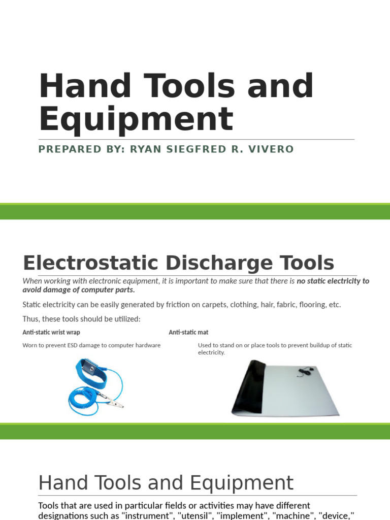 Hand Tools and Equipment | PDF