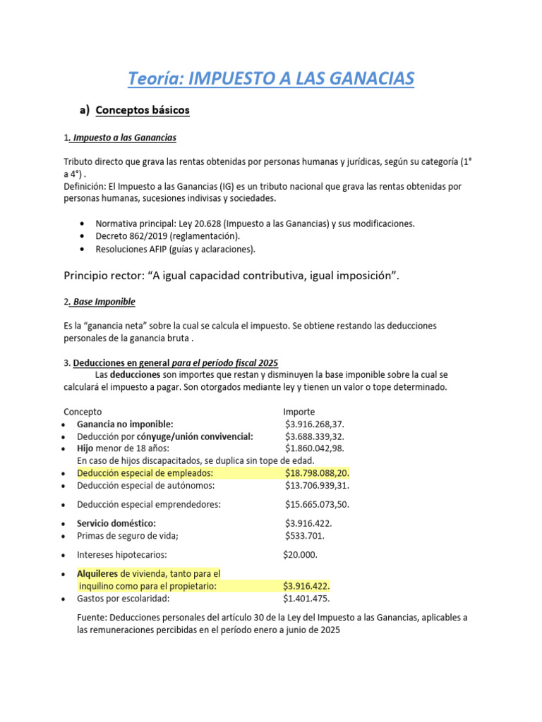 Guía Completa del Impuesto a las Ganancias | PDF | Impuestos | Impuesto ...