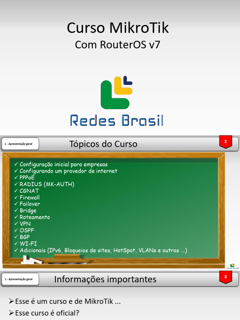 Curso Completo de MikroTik RouterOS v7 | PDF | Endereço de IP | Rede de ...