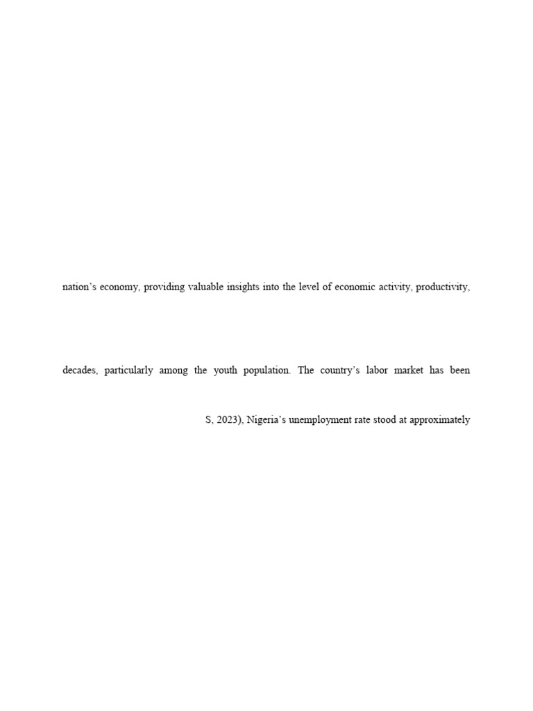Unemployment and Economic Indicators in Nigeria | PDF | Unemployment ...