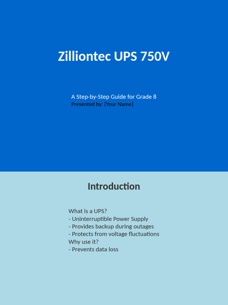 Zilliontec UPS 750V Stylish Presentation | PDF