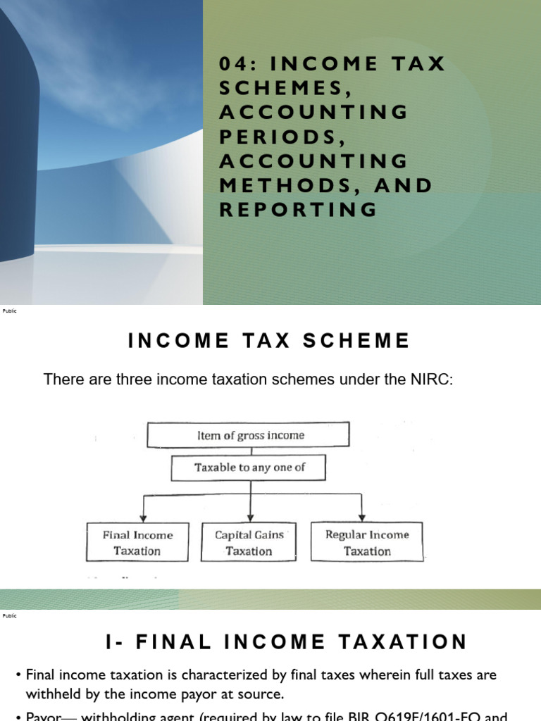 Income Tax Schemes and Accounting Methods | PDF | Taxes | Capital Gains Tax