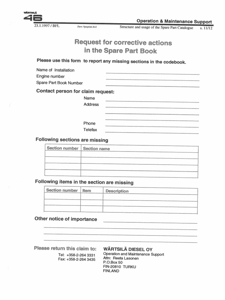 General Instructions For Ordering Spare Parts | PDF