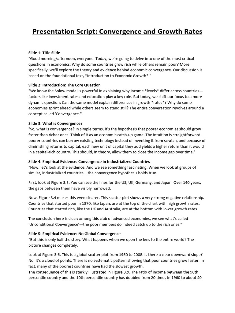 Presentation Script EGBS DSC | PDF | Economic Growth | Macroeconomics