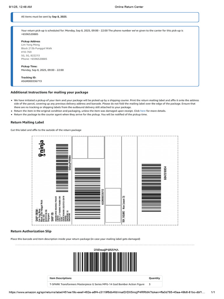 Package Return Instructions and Details | PDF