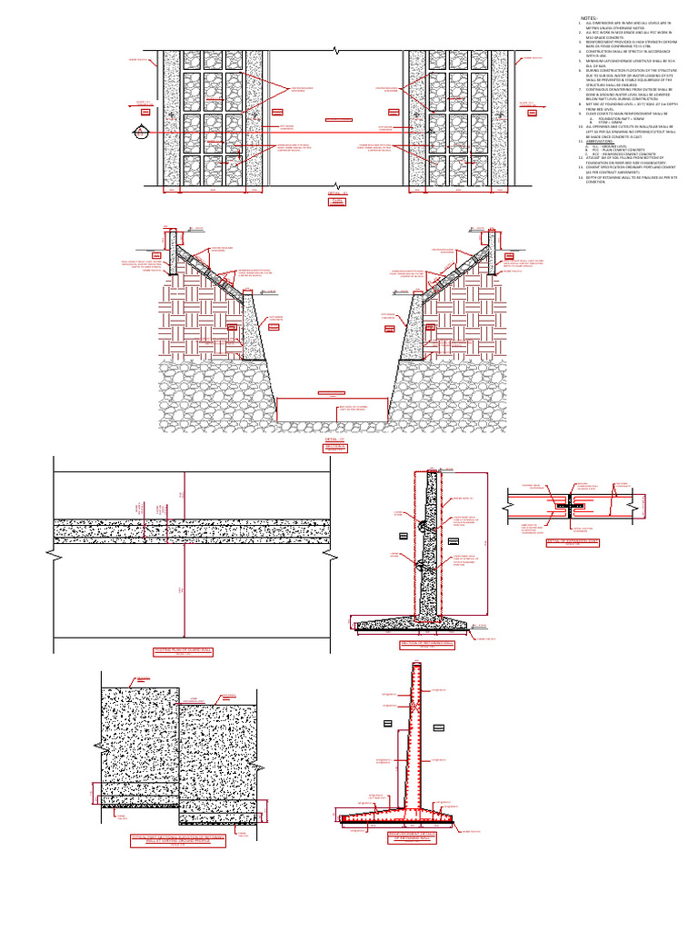 Retaining Wall Design Specifications | PDF | Concrete | Materials