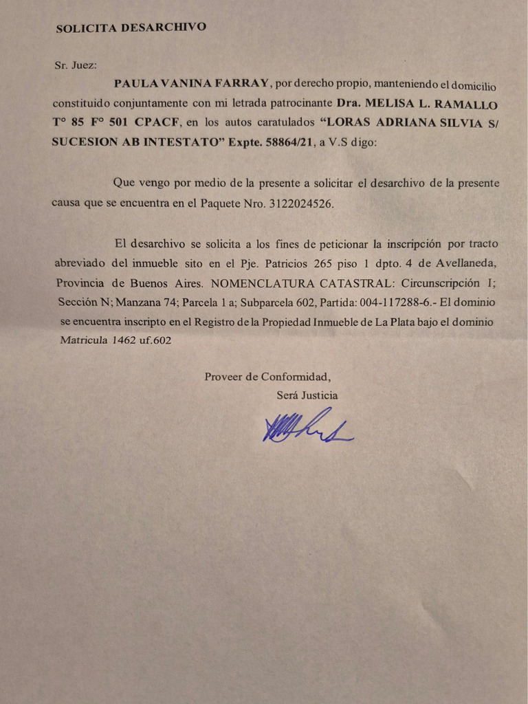 Solicita Desarchivo | PDF