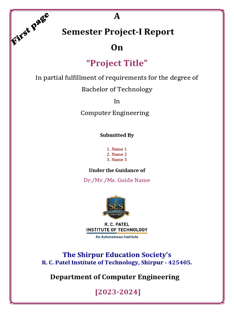 Semester Project Report: Computer Engineering | PDF