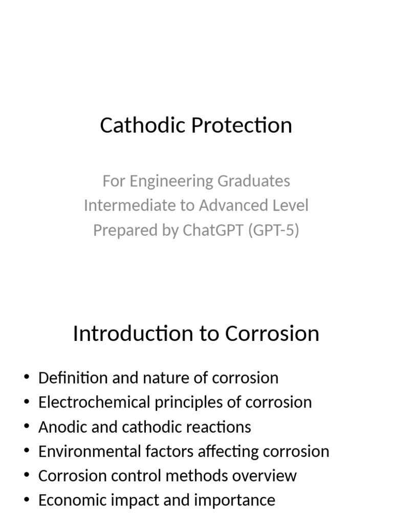 Cathodic Protection Engineering Presentation | PDF | Anode | Corrosion