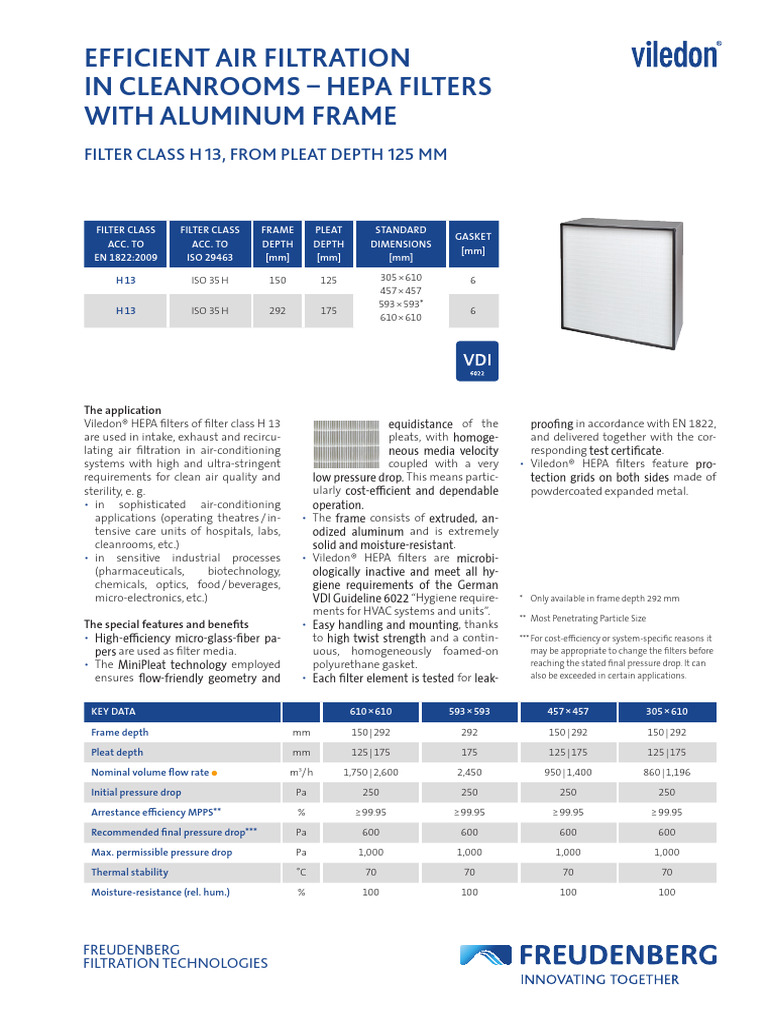 HEPA Filters for Cleanrooms and Labs | PDF | Filtration | Mechanical ...