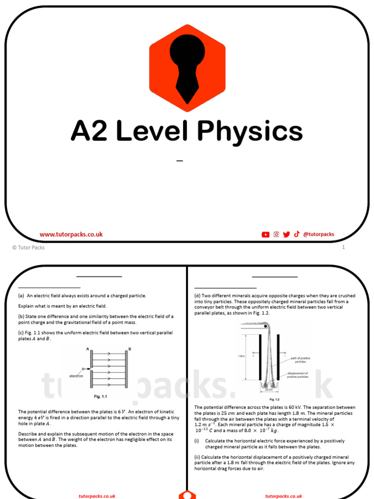 18.1.2 Electric Fields Worked Examples - OCR A A2 Level Physics | PDF ...