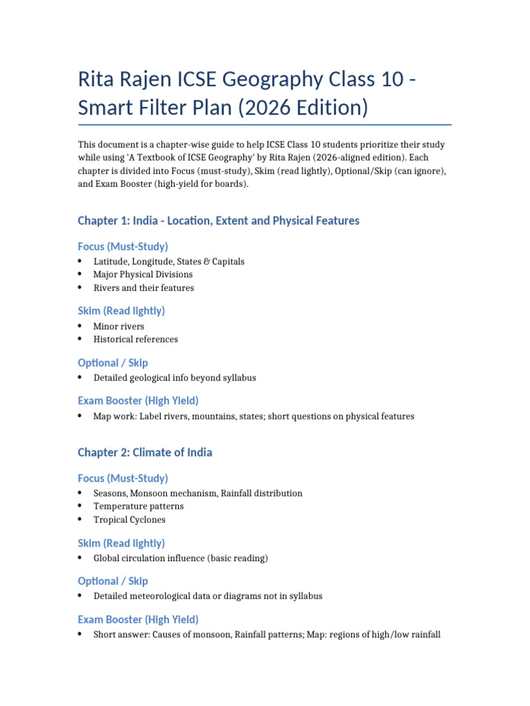 Rita Rajen Geography Smart Filter 2026 | PDF
