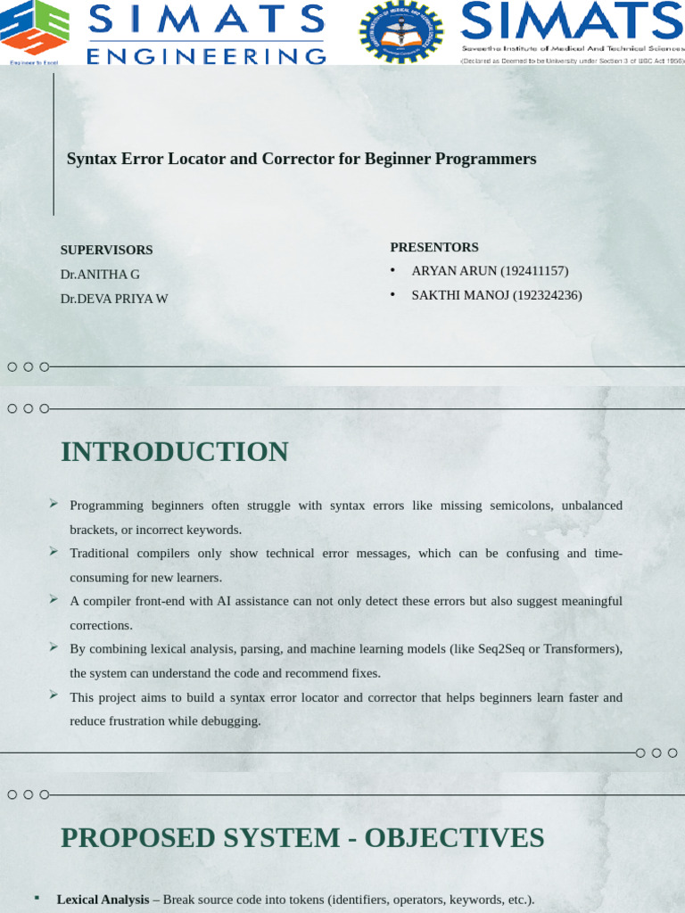 AI Syntax Error Fixer for Beginners | PDF | Parsing | Compiler