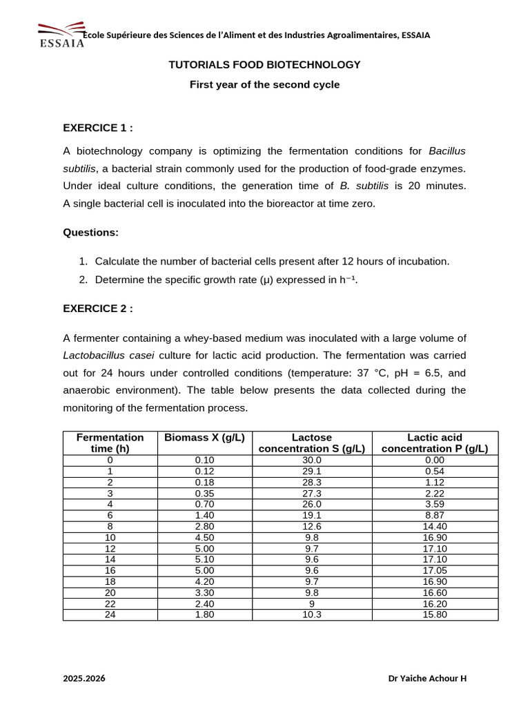 Food Biotechnology Fermentation Analysis | PDF | Fermentation | Lactic Acid