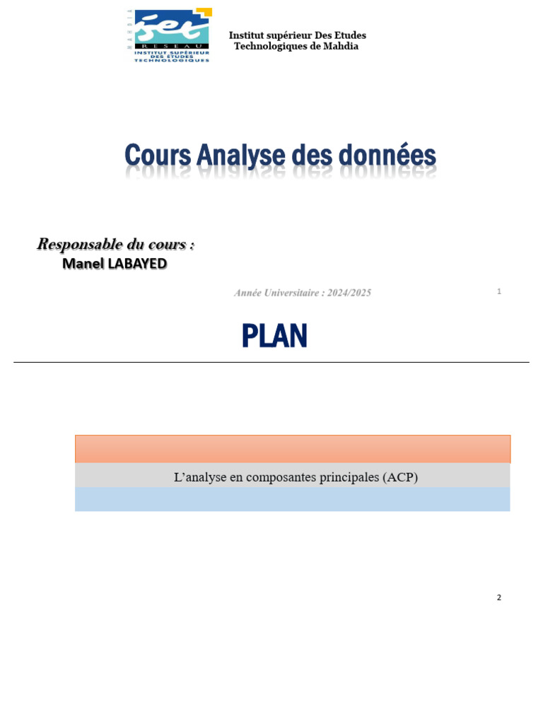 Analyse des données et enquêtes 2024/2025 | PDF | Analyse en ...