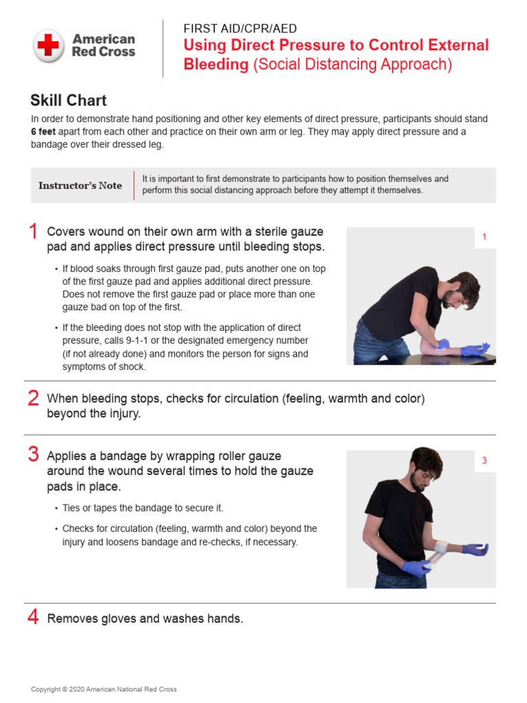 First Aid-CPR-AED Social Distancing Guidelines Using Direct Pressure to ...