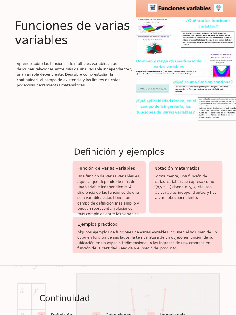 Funciones de Varias Variables: Guía Completa | PDF | Función ...