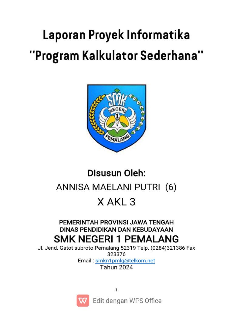 Kalkulator Sederhana dengan Python | PDF