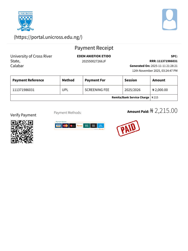 UNICROSS - Payment Receipt | PDF