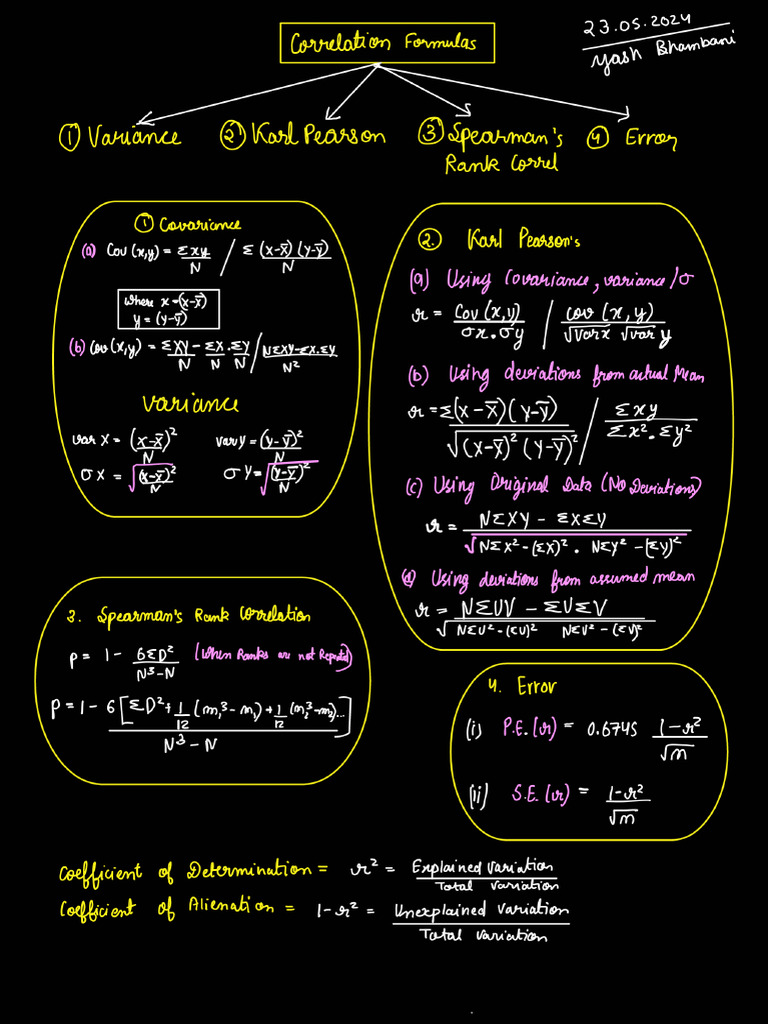 Correlation Formulas 240523 211835 | PDF