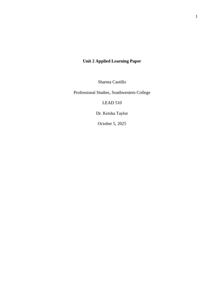 Unit 2 Applied Learning Paper | PDF | Leadership | Integrity