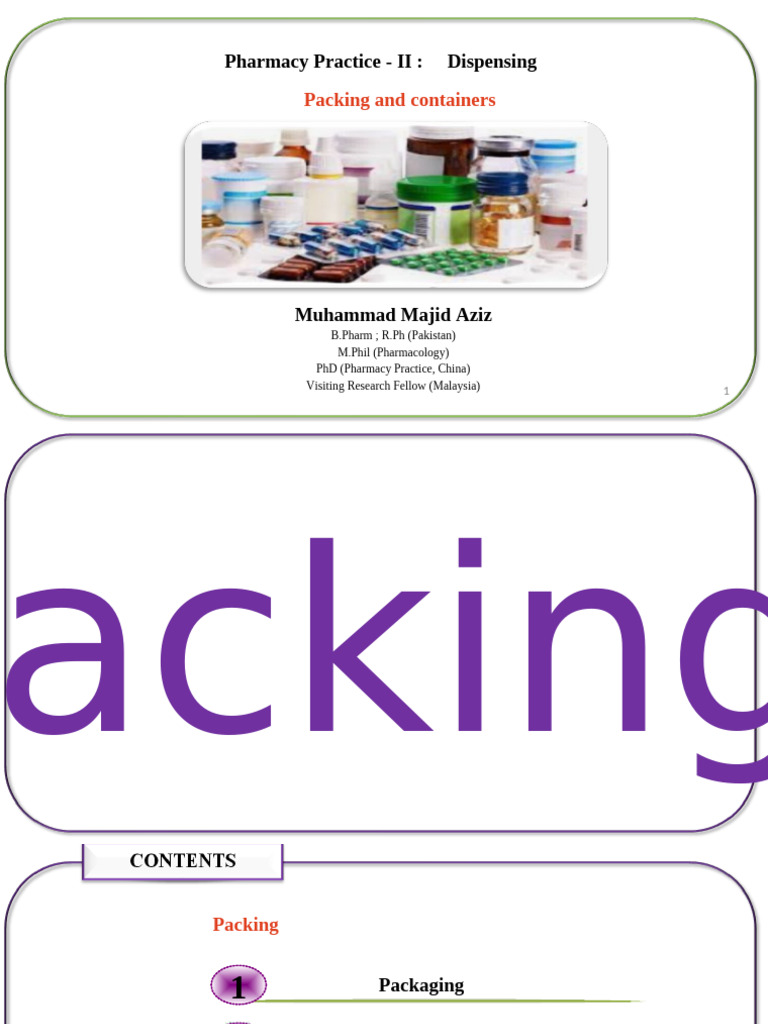 Packaging and Repackaging in Pharmacy | PDF | Industrial Processes