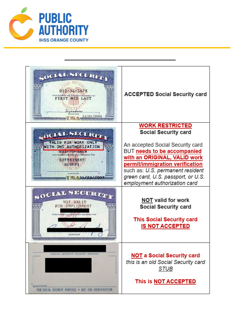 Social Security Card Examples | PDF