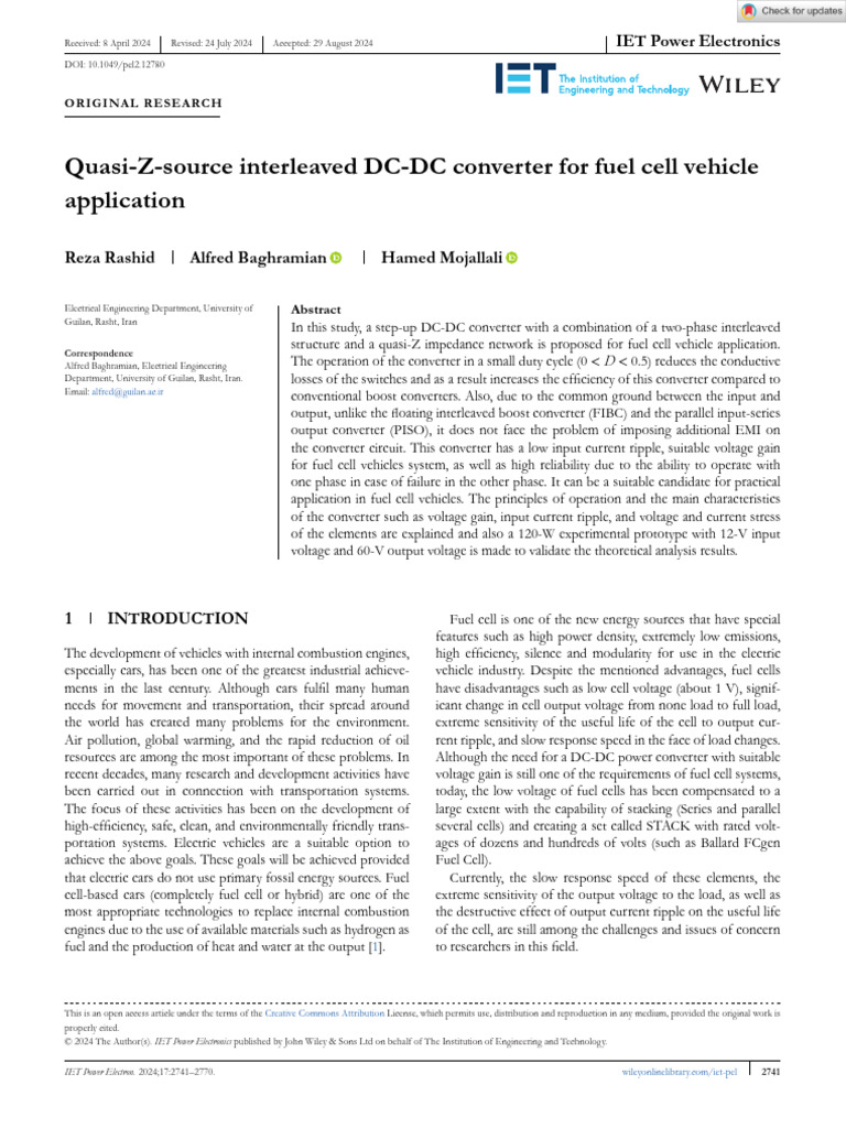 Quasi-Z-Source DC-DC Converter for Fuel Cells | PDF | Sustainable ...