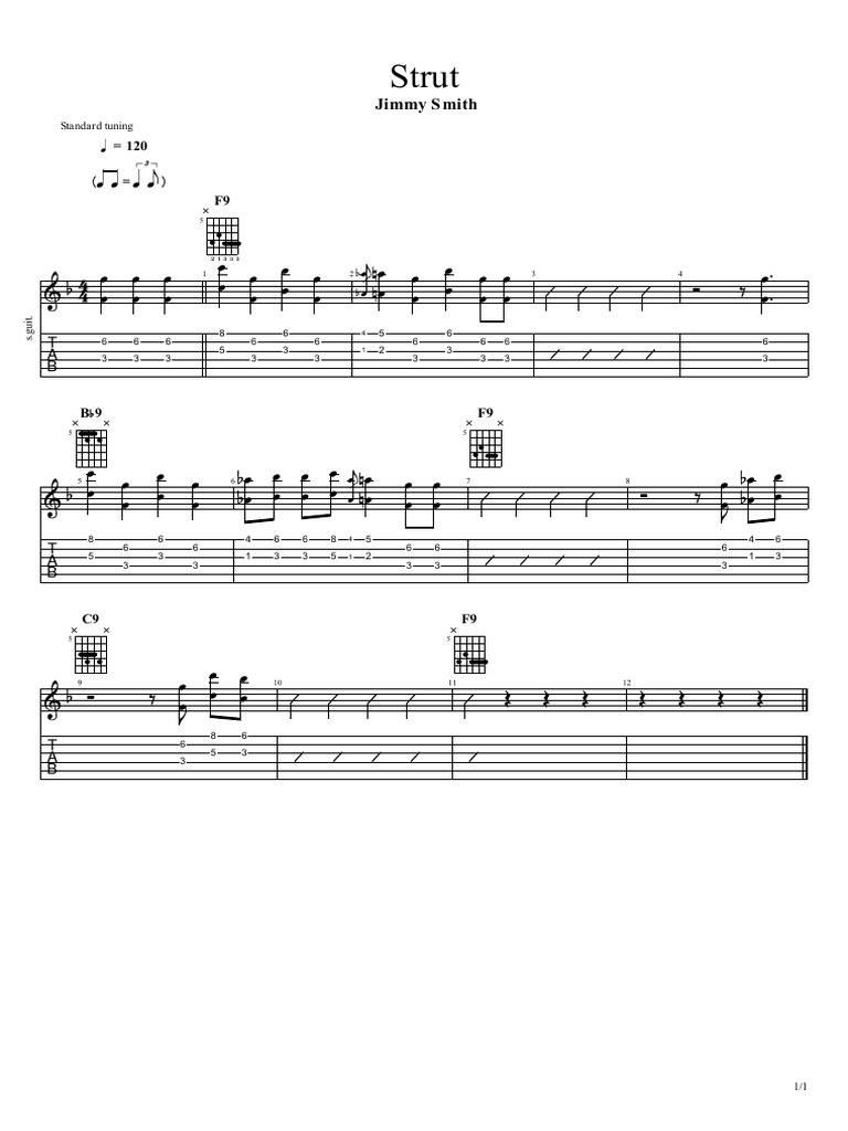 Strut by Jimmy Smith - Guitar Tabs | PDF