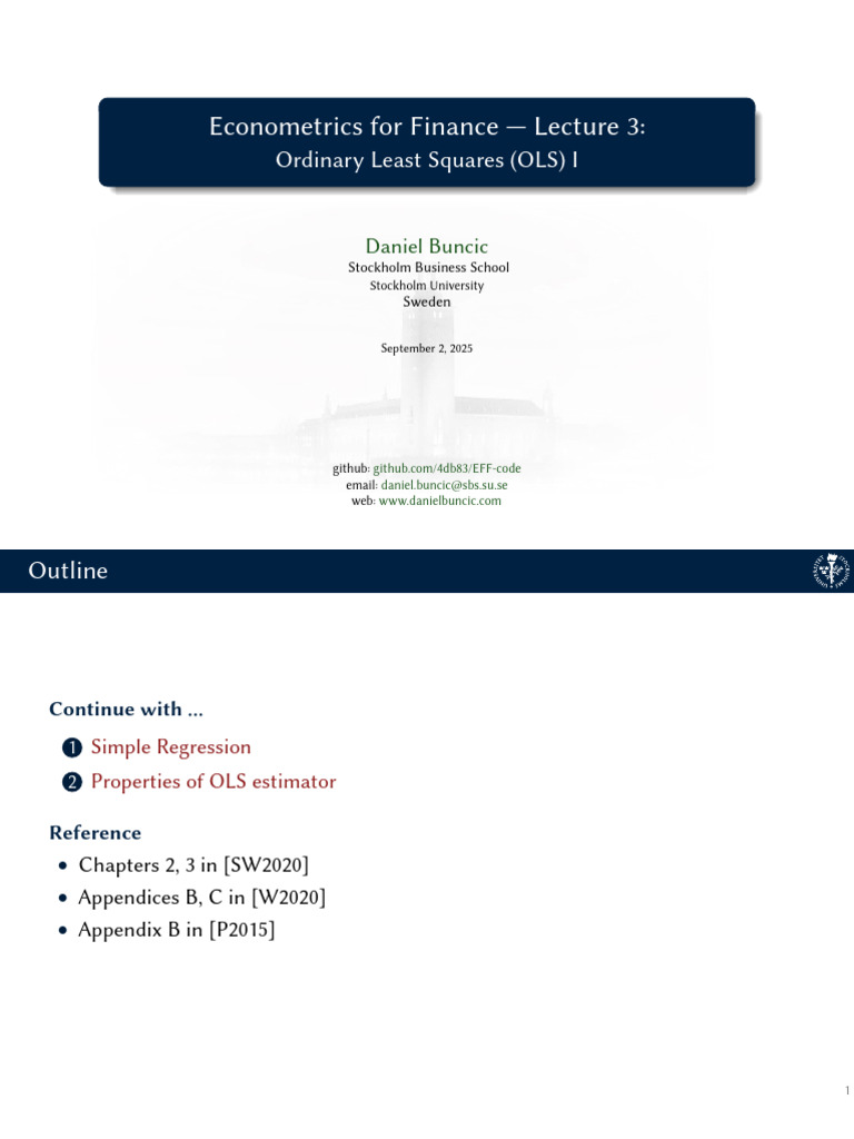 Lecture 03 | PDF | Regression Analysis | Ordinary Least Squares