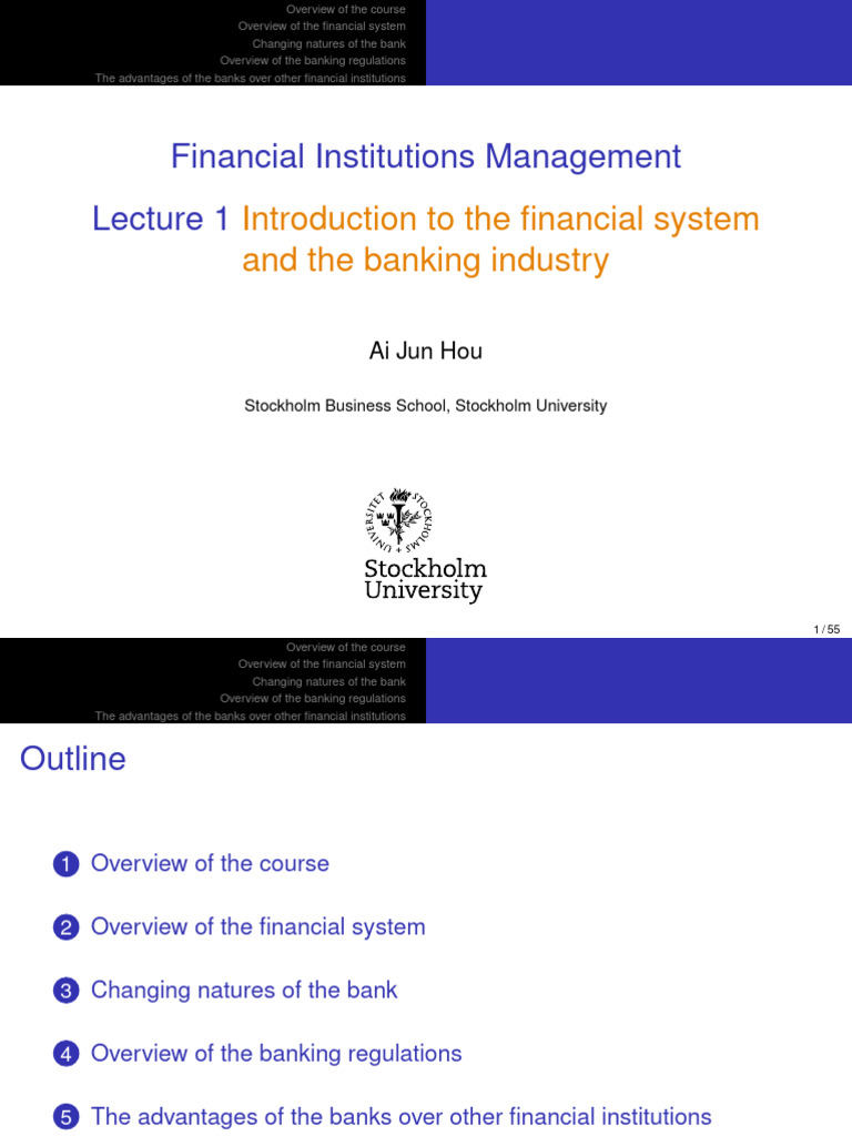 Banking System Course Overview | PDF | Banks | Lecture