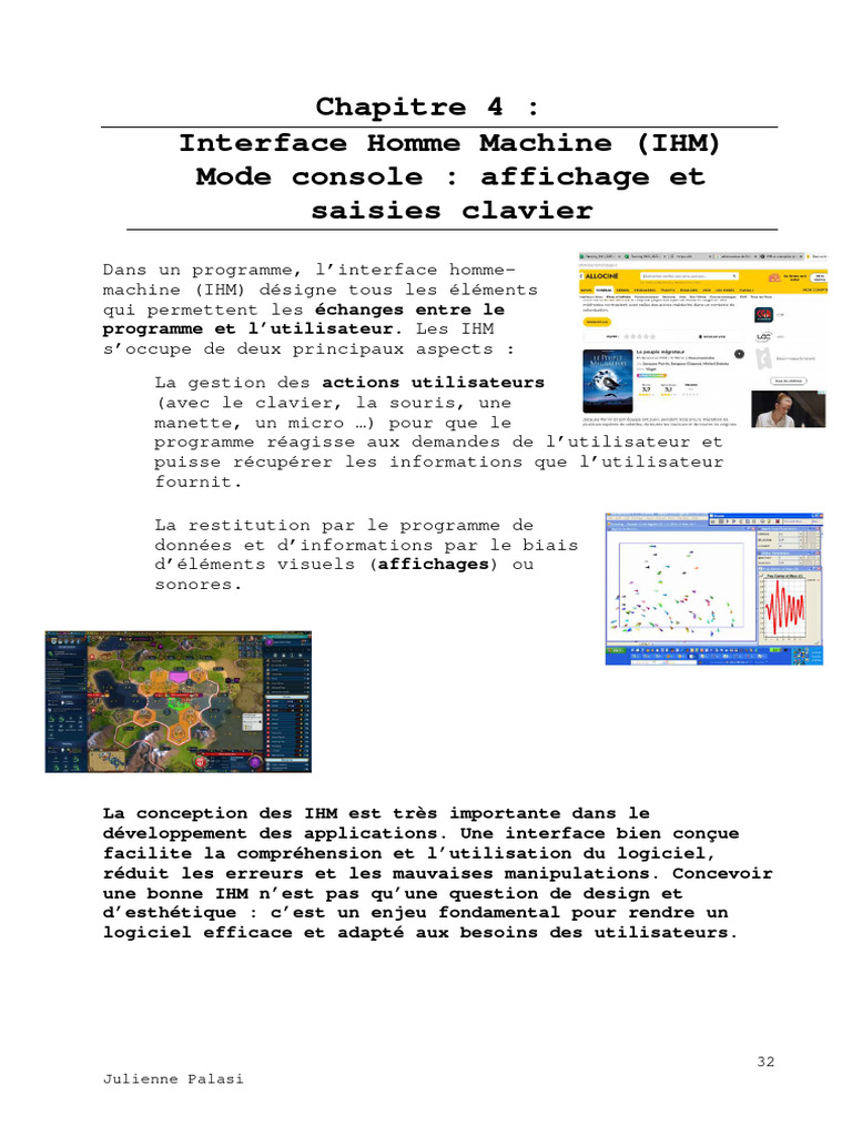 Introduction à l'IHM en mode console | PDF | Interface graphique ...