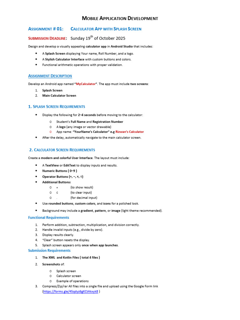 Android Calculator App Development Guide | PDF